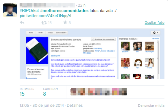 Usuários do microblog relembram as melhores comunidades do Orkut (Foto: Reprodução/Twitter)