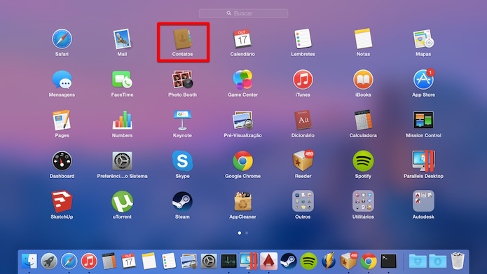 Abra a agenda do OS X Yosemite (Foto: Reprodução/Helito Bijora)