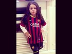 Filha de Monjardim ganha camisa do Barcelona autografada por Neymar