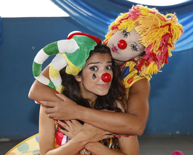 Bailarinas de palhaço (Foto: Domingão do Faustão / TV Globo)