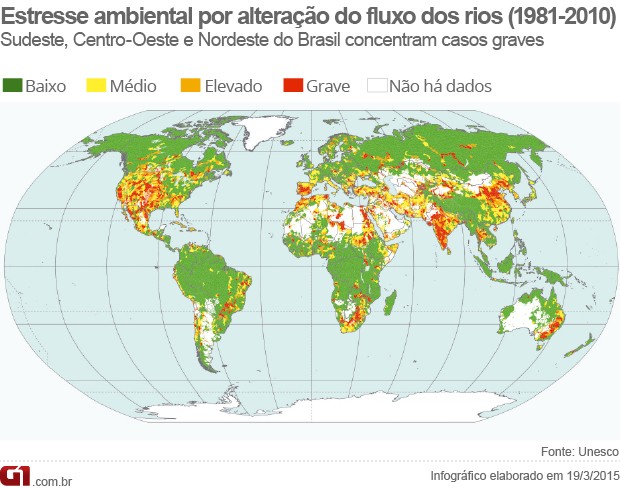 Mapa estresse ambiental (Foto: G1)