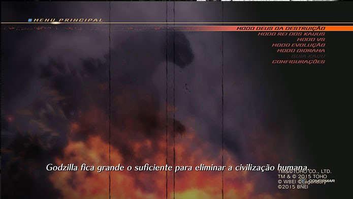 O game traz várias versões de Godzilla (Foto: Reprodução/Felipe Vinha)