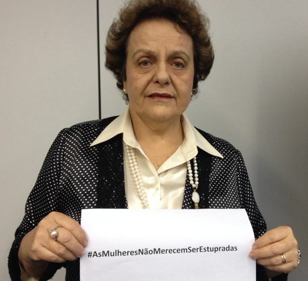 A ministra da Secretaria de Mulheres, Eleonora Menicucci, em apoio à campanha contra o estupro (Foto: Nei Bomfim/SPM)