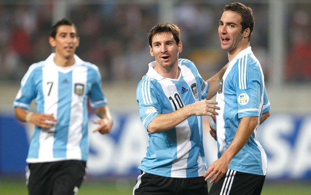 Messi e Higuain, Peru x Argentina (Foto: Agência AP)