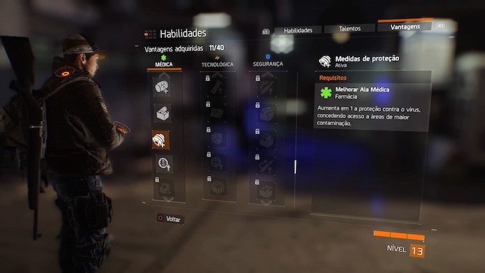 The Division: vantagens são bônus concedidos ao melhorar Alas na Base de Operações (Foto: Reprodução/Victor Teixeira)