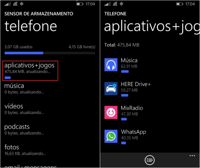 Acesse o armazenamento do telefone (Foto: Reprodução/Helito Bijora)