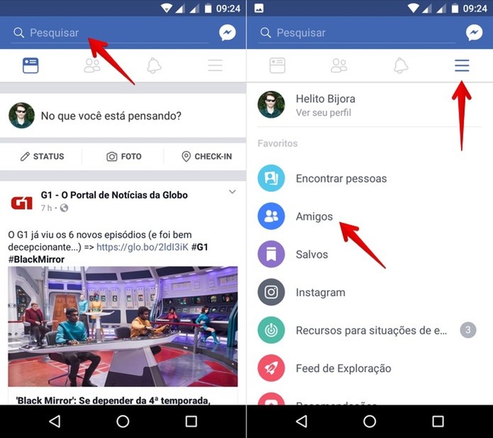 No Android, localize o perfil do amigo que você quer excluir do Facebook (Foto: Reprodução/Helito Bijora) No Android, localize o perfil do amigo que você quer excluir do Facebook (Foto: Reprodução/Helito Bijora)