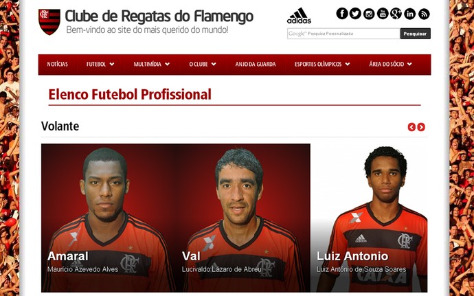 luiz antonio flamengo site print (Foto: Reprodução/Site Oficial Flamengo)