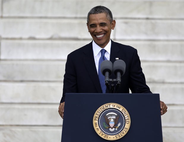 O presidente dos EUA, Barack Obama, discursa nesta quarta-feira (28) em Washington (Foto: AP)