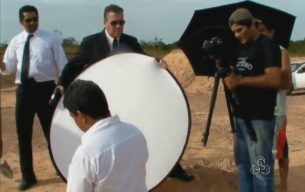 Bastidores do curta-metragem 'O Último Lamento', produzido em Roraima (Foto: Roraima TV)