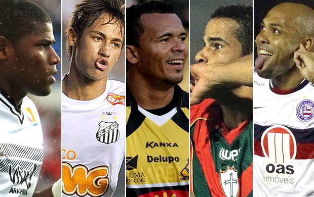 Montagem artilheiros de 2012 É Gol (Foto: Montagem SporTV)