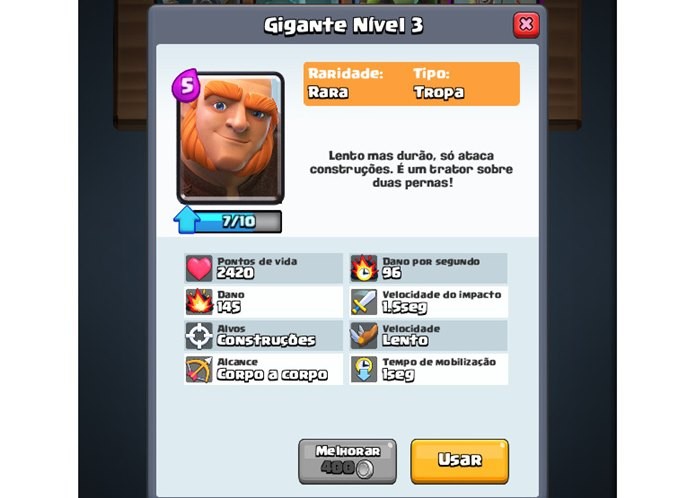 Ouro também é raro no jogo, atualize apenas as cartas que você mais utiliza (Foto: Reprodução / Dario Coutinho)