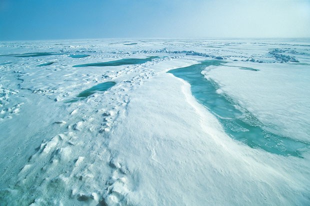 Imagem mostra região do Ártico. Segundo a Agência Espacial Europeia, camada de gelo foi maior que em 2012 (Foto: Divulgação/ESA)