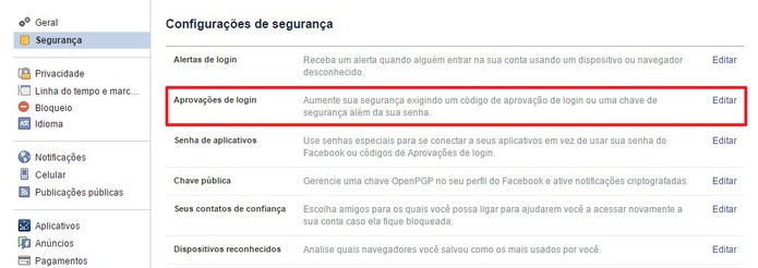 Procure por aprovações de login (Foto: Reprodução/Camila Peres)
