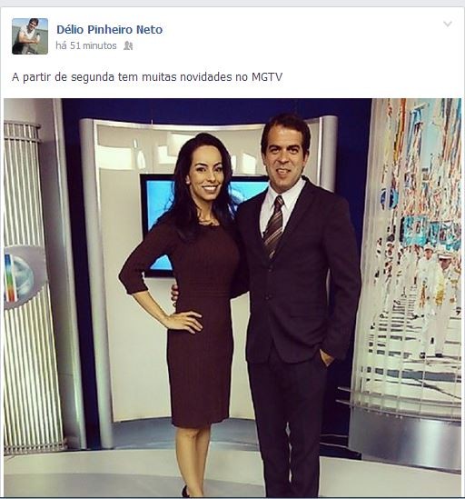 Foto dos apresentadores do MG Inter TV 1ª Edição. (Foto: Reprodução/ Facebook) Foto dos apresentadores do MG Inter TV 1ª Edição. (Foto: Reprodução/ Facebook)