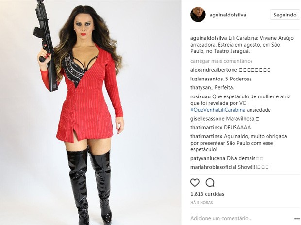 Aguinaldo Silva confirma Viviane Araújo como Lili Carabina no teatro (Foto: Reprodução/Instagram)