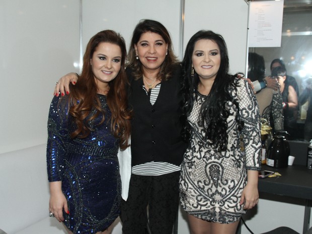 Roberta Miranda com Maiara e Maraisa  em gravação de DVD em São Paulo (Foto: Amauri Nehn/ Brazil News)