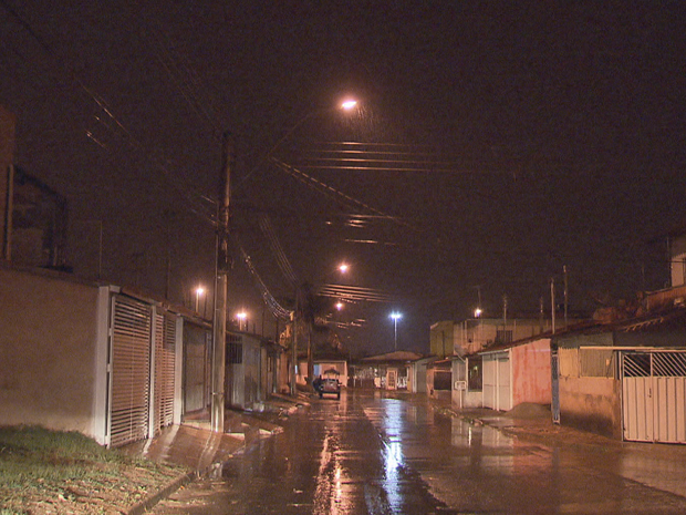 Rua no Recanto das Emas onde crime ocorreu (Foto: TV Globo/Reprodução)