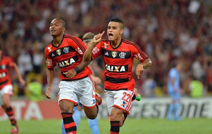 Samir e Everton gol, Flamengo x Bolivar (Foto: André Durão)