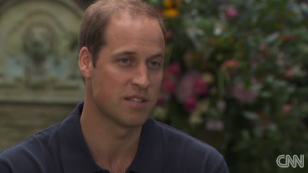 O principe William em entrevista à CNN que foi ao ar nesta segunda-feira (19) (Foto: Reprodução)