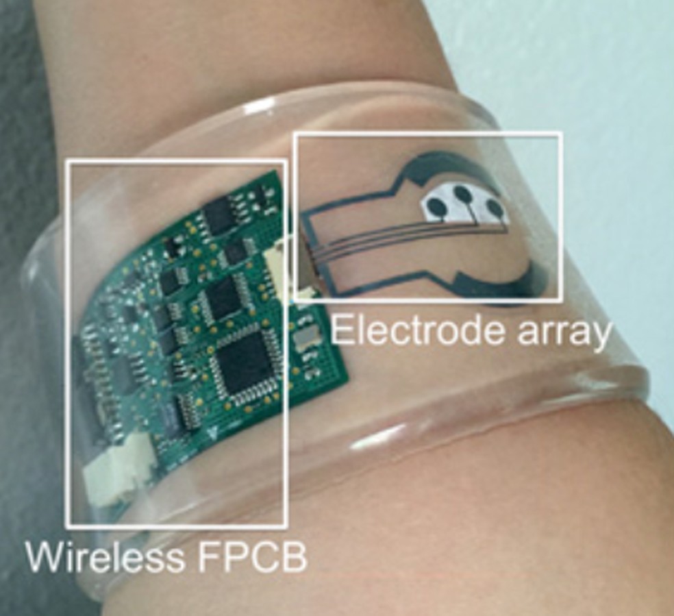 Imagem de plataforma que extrai suor desenvolvida por pesquisadores   (Foto: PNAS/Divulgação)