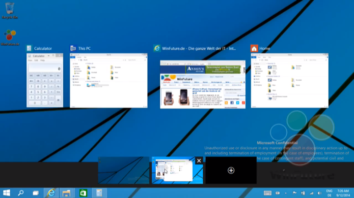Windows 9 contará com áreas de trabalho virtuais para organizar janelas (Foto: Reprodução/WinFuture)