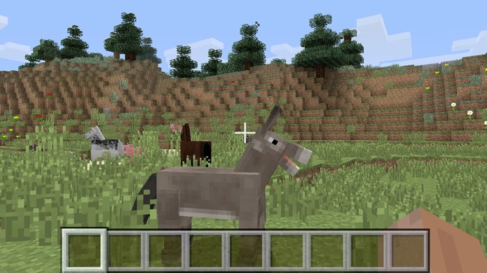 Para obter uma mula será necessário domesticar um cavalo e um burro em Minecraft (Foto: Reprodução/Rafael Monteiro)