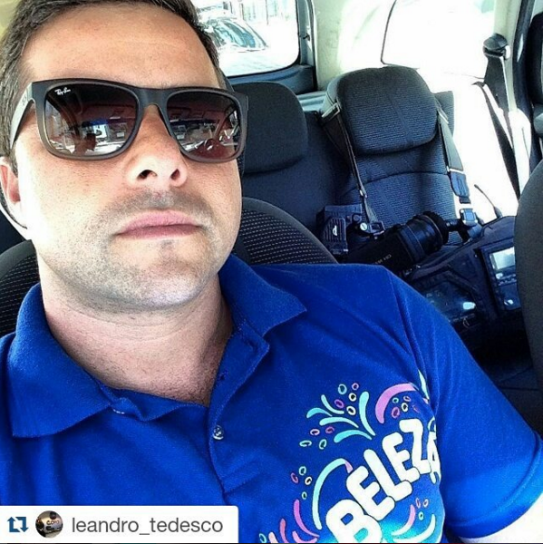 Leandro Tedesco e sua selfie carnavalesca (Foto: Arquivo Pessoal)