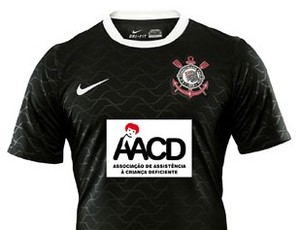Camisa do Corinthians com patrocínio da AACD (Foto: Divulgação)