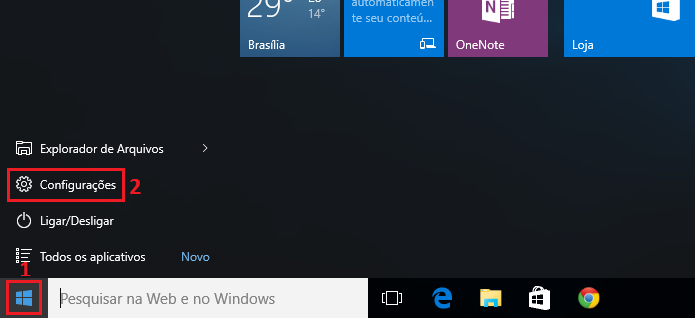 Acessando as configurações do Windows 10 (Foto: Reprodução/Edivaldo Brito)