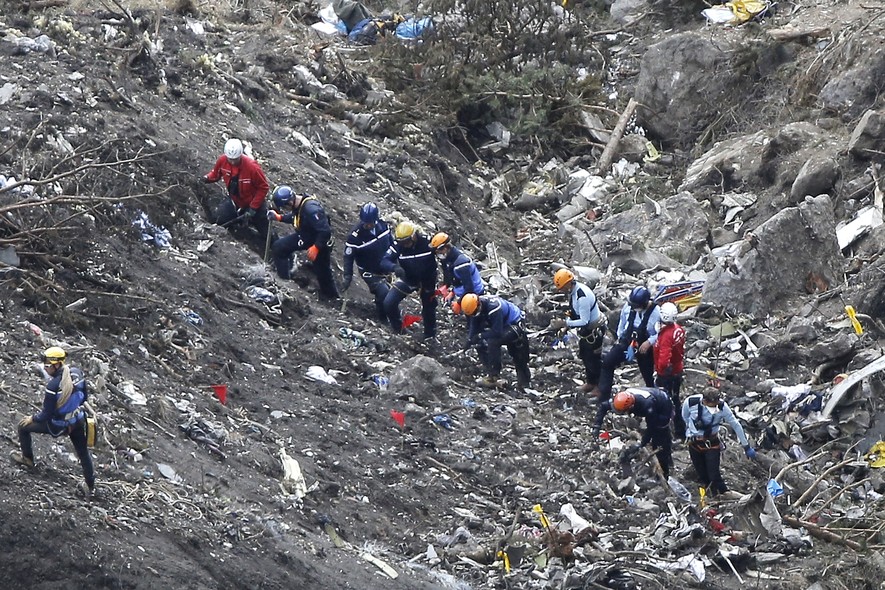 Resgate dos destroços do avião da Germanwings