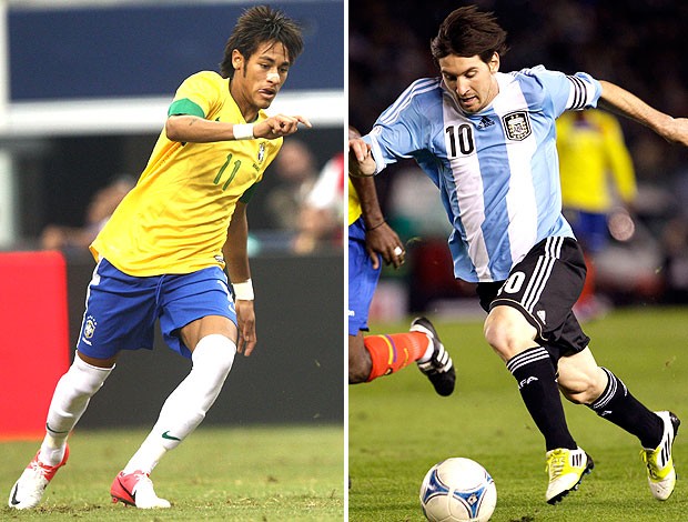 montagem Neymar Messi Brasil x Argentina (Foto: Editoria de Arte)