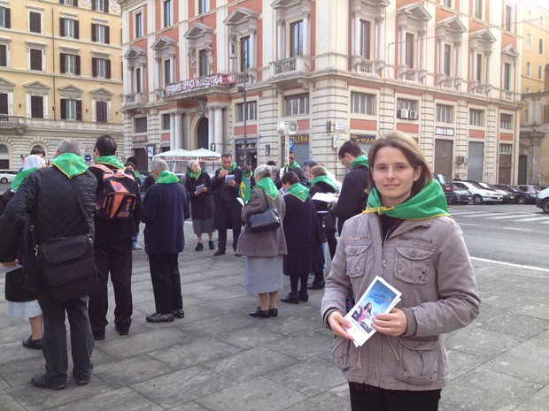 Freira Deise Naibo, que participou da caminhada dos religiosos brasileiros em Roma (Foto: Juliana Cardilli/G1)