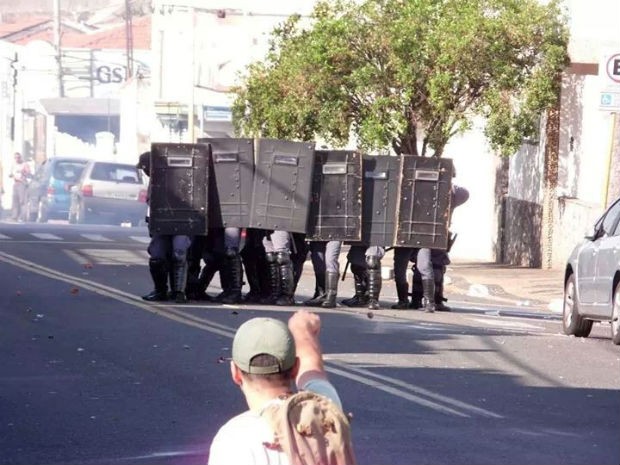 Protesto em Itu (Foto: Fernando/TEM Você)