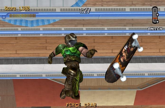 Skatista inspirado em Doom estava em um dos games (Foto: Reprodução)