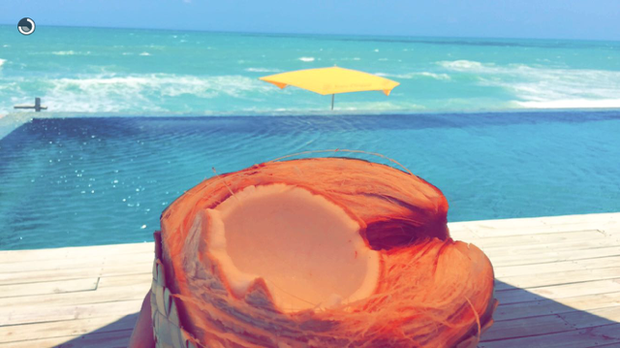 Resort onde Aline G͟͟otschalg e Fernando Medeiros passam a lua de mel (Foto: Reprodução/ Snapchat)