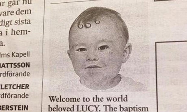 Anúncio para batismo de 'filho do diabo' cria polêmica na Suécia (Foto: Reprodução/Twitter)