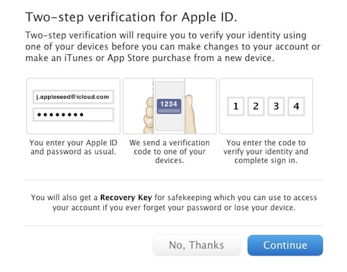 Verificação em duas etapas da Apple ID (Foto: Reprodução/The Next Web)