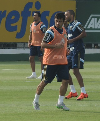 Robinho treina com bola e deve ser novidade contra o Fluminense