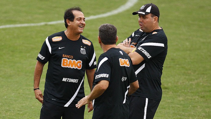 Muricy Ramalho, Marcelo Fernandes, Tata, Santos (Foto: Ricardo Saibun/Santos FC)