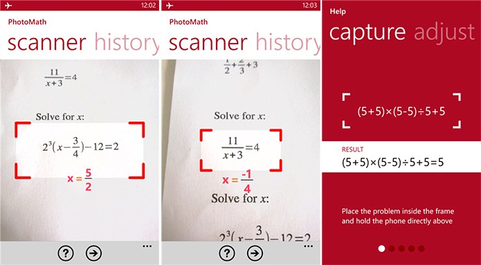 PhotoMaph é um app para Windows Phone capaz de resolver contas matemáticas (Foto: Divulgação/Windows Phone Store)