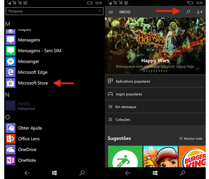 Abra a Microsoft Store e busque pelo aplicativo Instagram para Windows Phone (Foto: Reprodução/Marvin Costa) Abra a Microsoft Store e busque pelo aplicativo Instagram para Windows Phone (Foto: Reprodução/Marvin Costa)