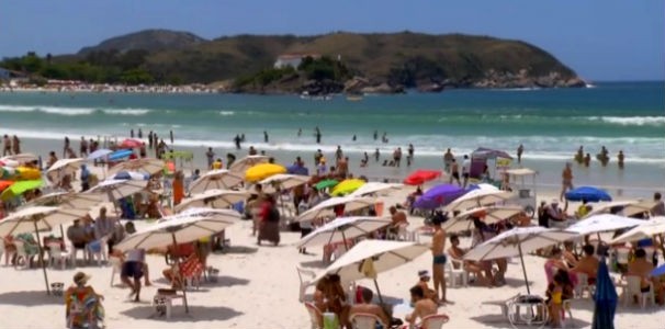 A praia do Forte é a mais movimentada da cidade de Cabo  (Foto: Reprodução/ Rede Globo)