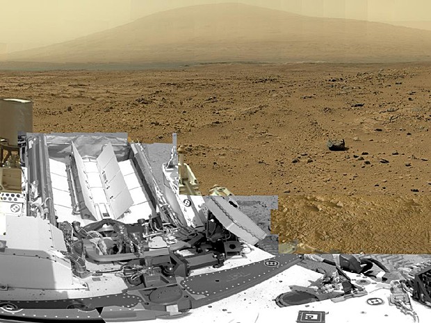 Imagem de 1 bilhão de pixels feita pelo robô Curiosity, da Nasa, mosta a superfície de Marte (Foto: Nasa/JPL-Caltech/MSSS)