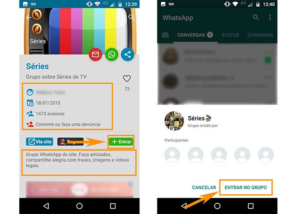 Entre em novos grupos do WhatsApp (Foto: Reprodução/Barbara Mannara)