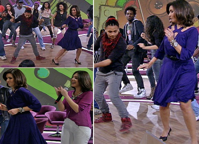 Fátima Bernardes dança em 'baile charme' no palco do Encontro (Foto: Encontro / TV Globo)