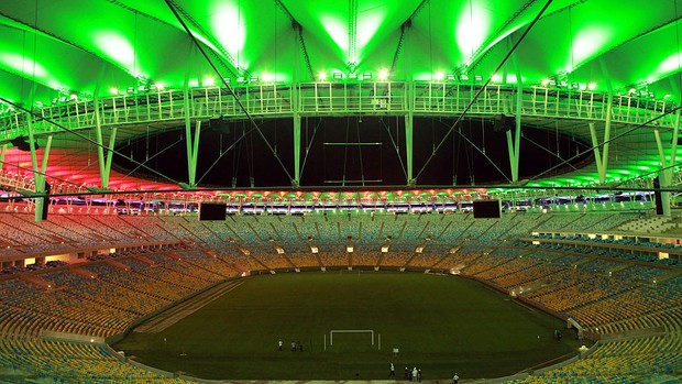 Iluminação estádio maracanã (Foto: Erica Ramalho)