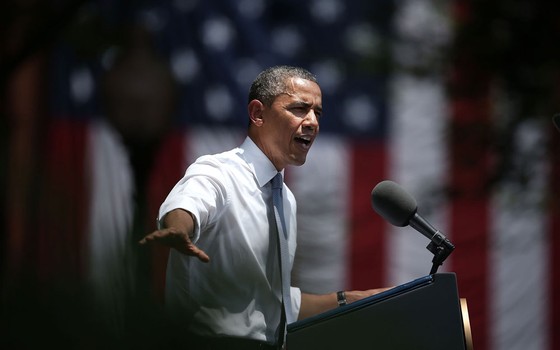 O presidente dos Estados Unidos, Barack Obama, durante discurso sobre mudanças climáticas e poluição em junho de 2013 (Foto: Alex Wong/Getty Images)