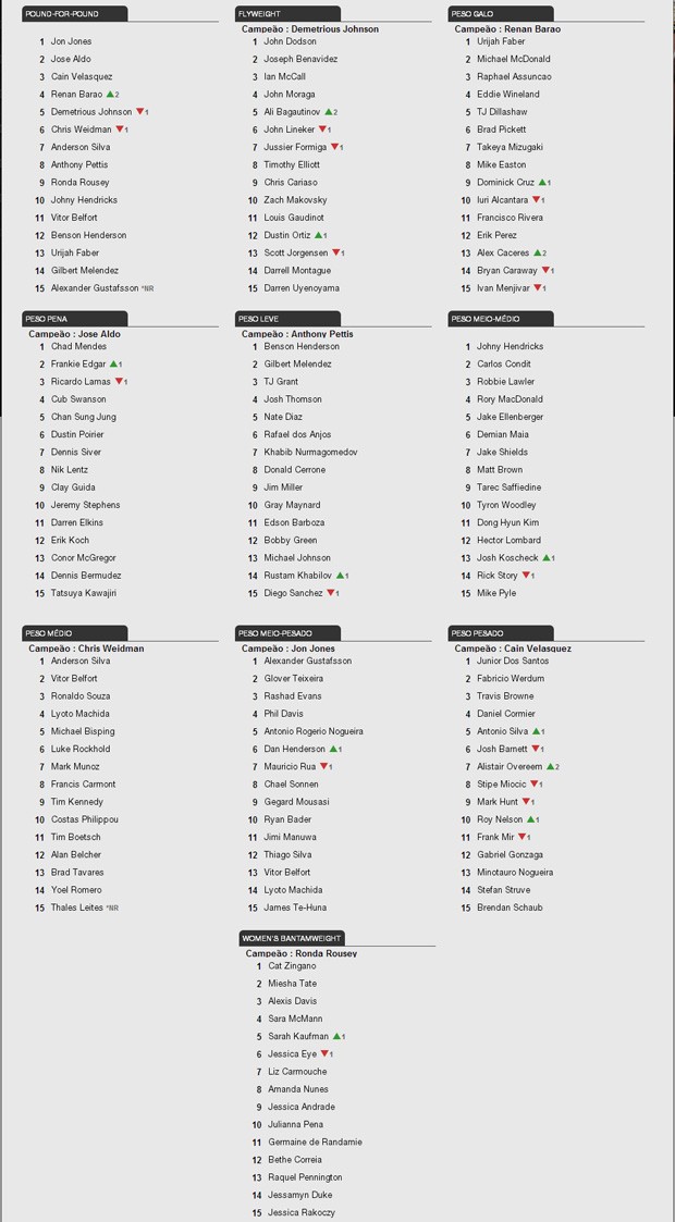 ranking UFC - 04/02/2014 (Foto: Divulgação)