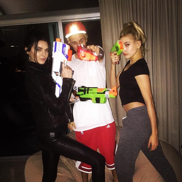 Kendall Jenner, Justin Bieber e Hailey Baldwin (Foto: Instagram/ Reprodução)